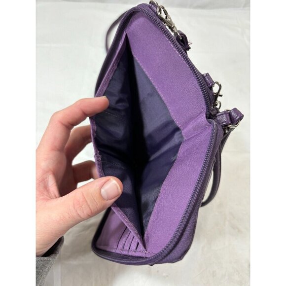 Jacqui Cell Phone Wallet Purple w Shoulder Strap - Picture 10 of 10